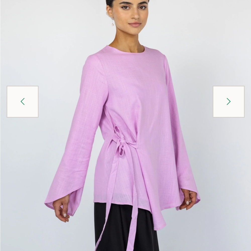 Vela Tie Front Top in Lilac XL
